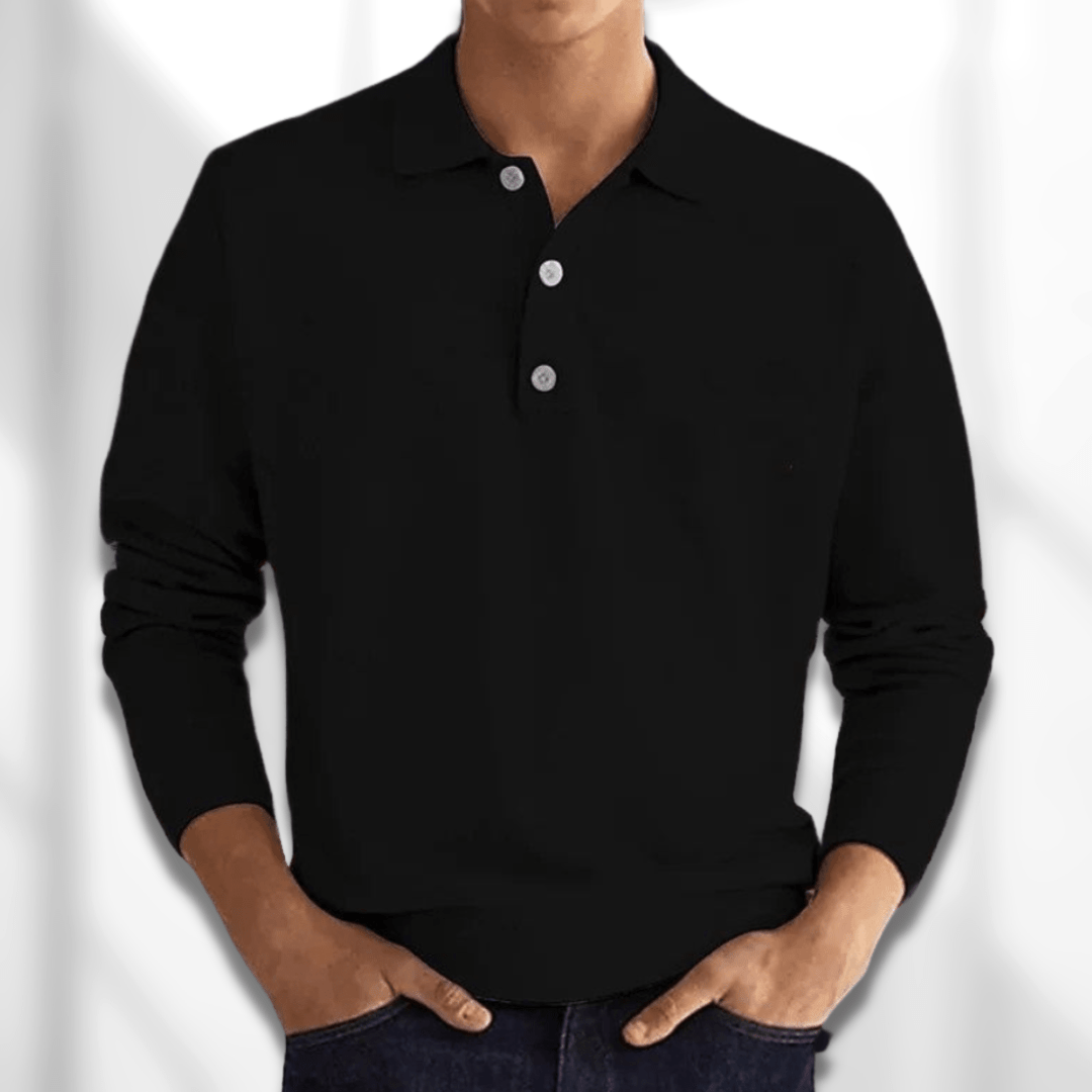 Herren Poloshirt Pullover Langarm Klassisch