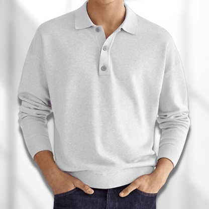 Herren Poloshirt Pullover Langarm Klassisch