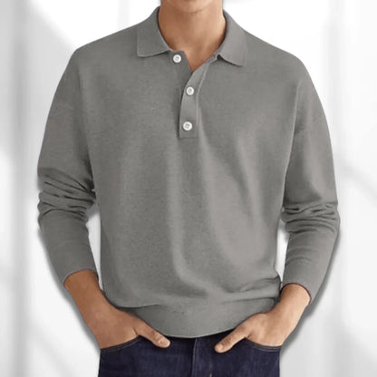 Herren Poloshirt Langarm Kragen