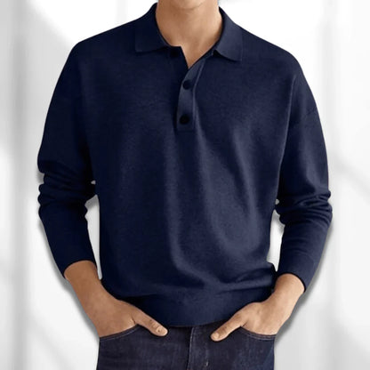 Herren Poloshirt Langarm Kragen - IdealeKleiden