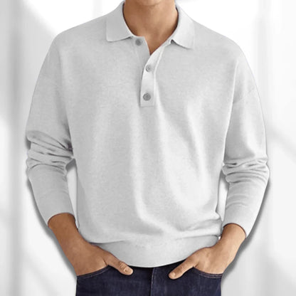 Herren Poloshirt Langarm Kragen