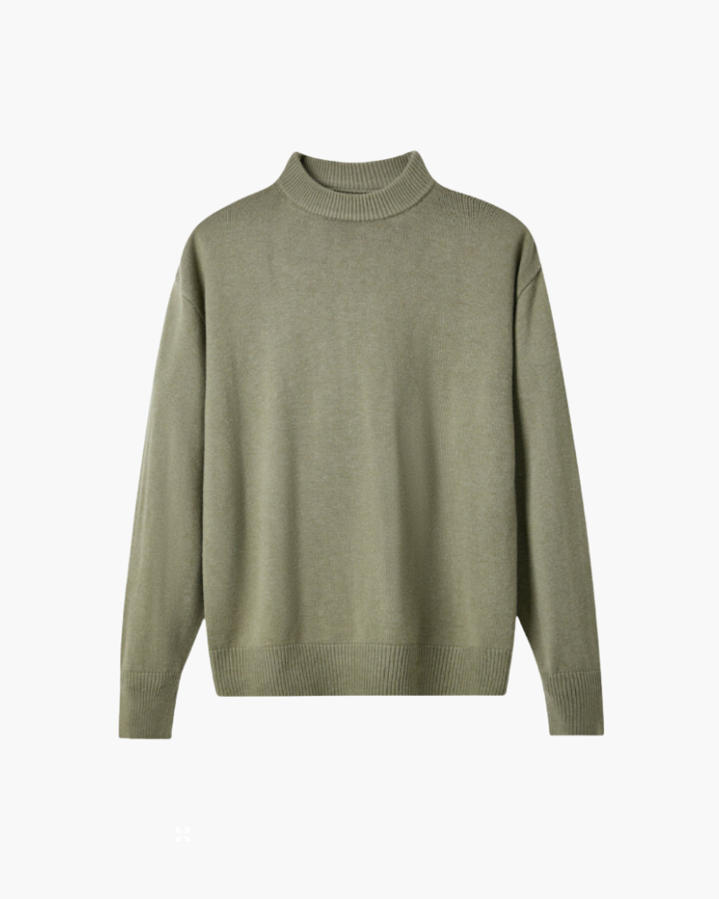Herren Pullover Warm Aus Wolle Hochgeschlossen