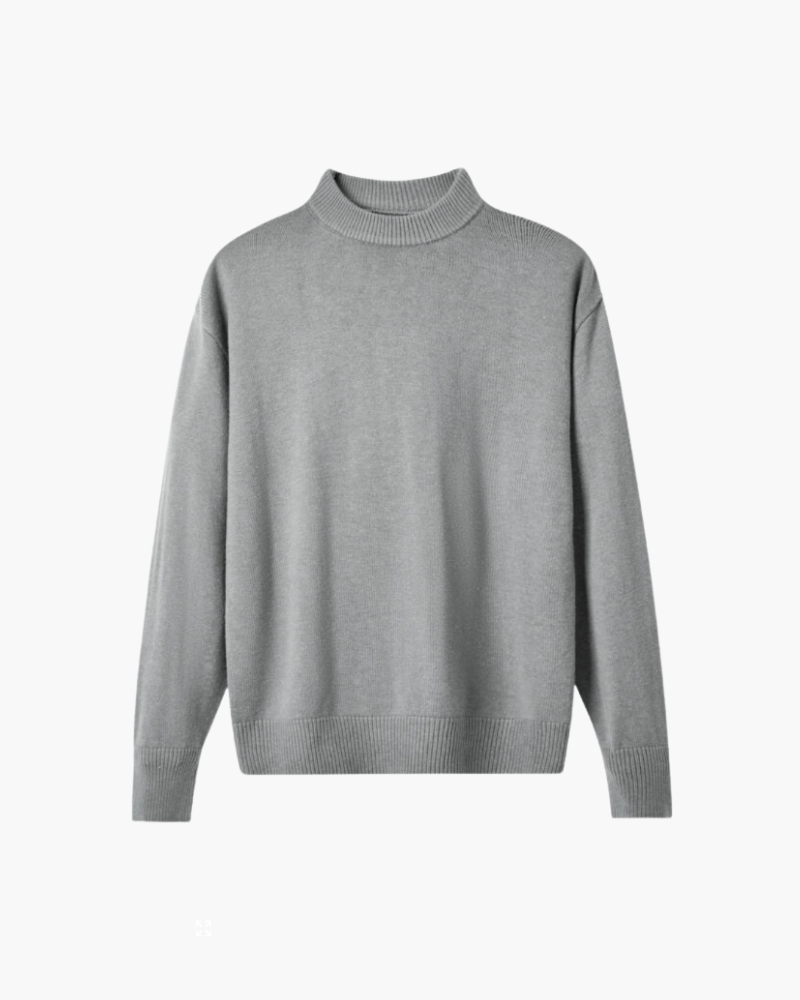Herren Pullover Warm Aus Wolle Hochgeschlossen
