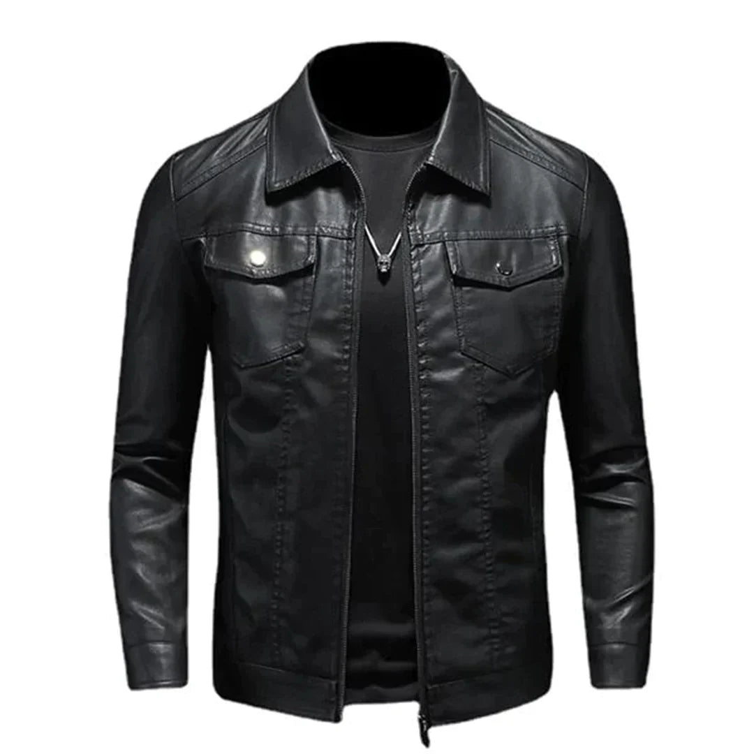 Herren Lederjacke Trucker Style Klassisch