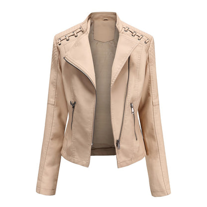 Ledermantel Bikerstyle Asymmetrisch