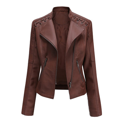 Ledermantel Bikerstyle Asymmetrisch