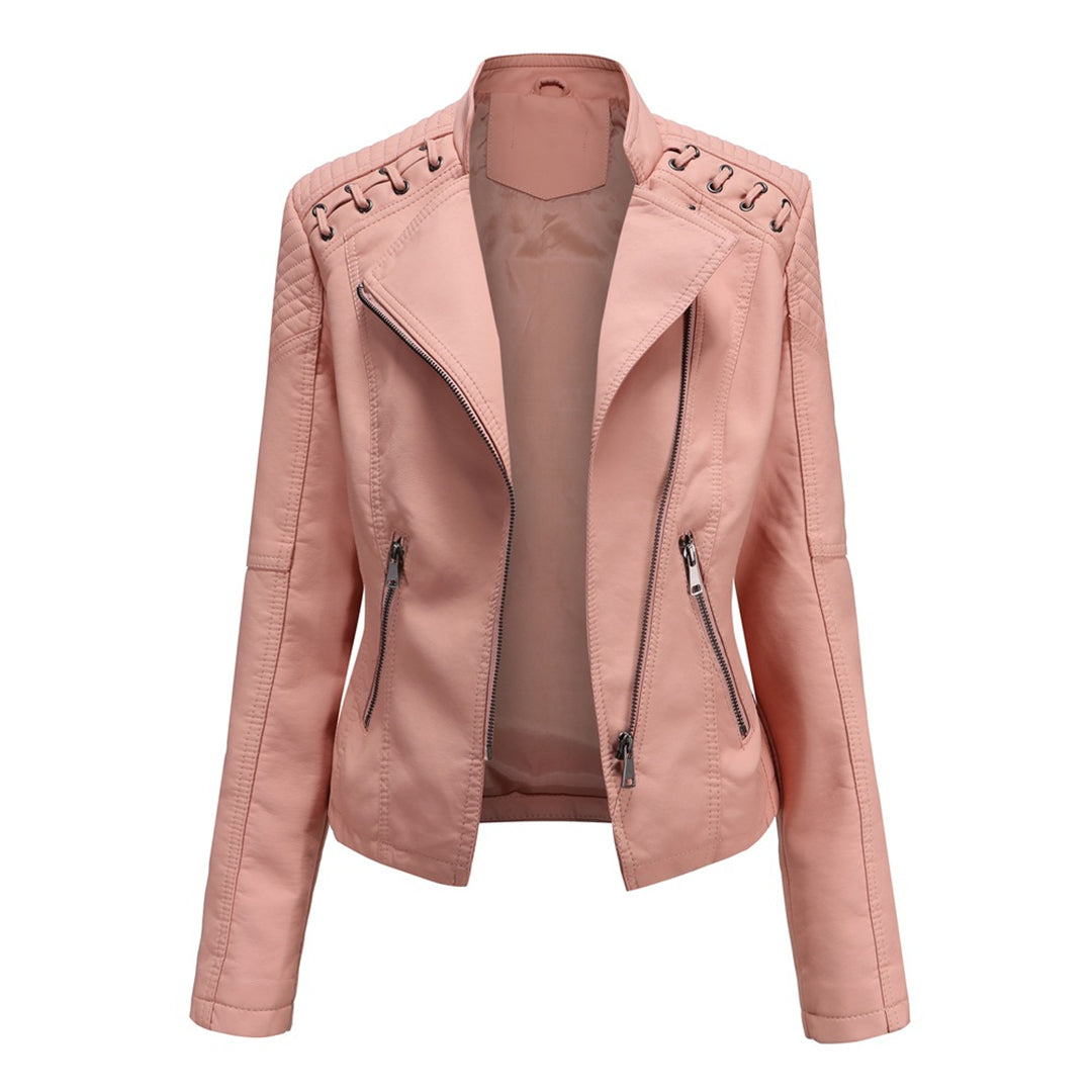 Ledermantel Bikerstyle Asymmetrisch