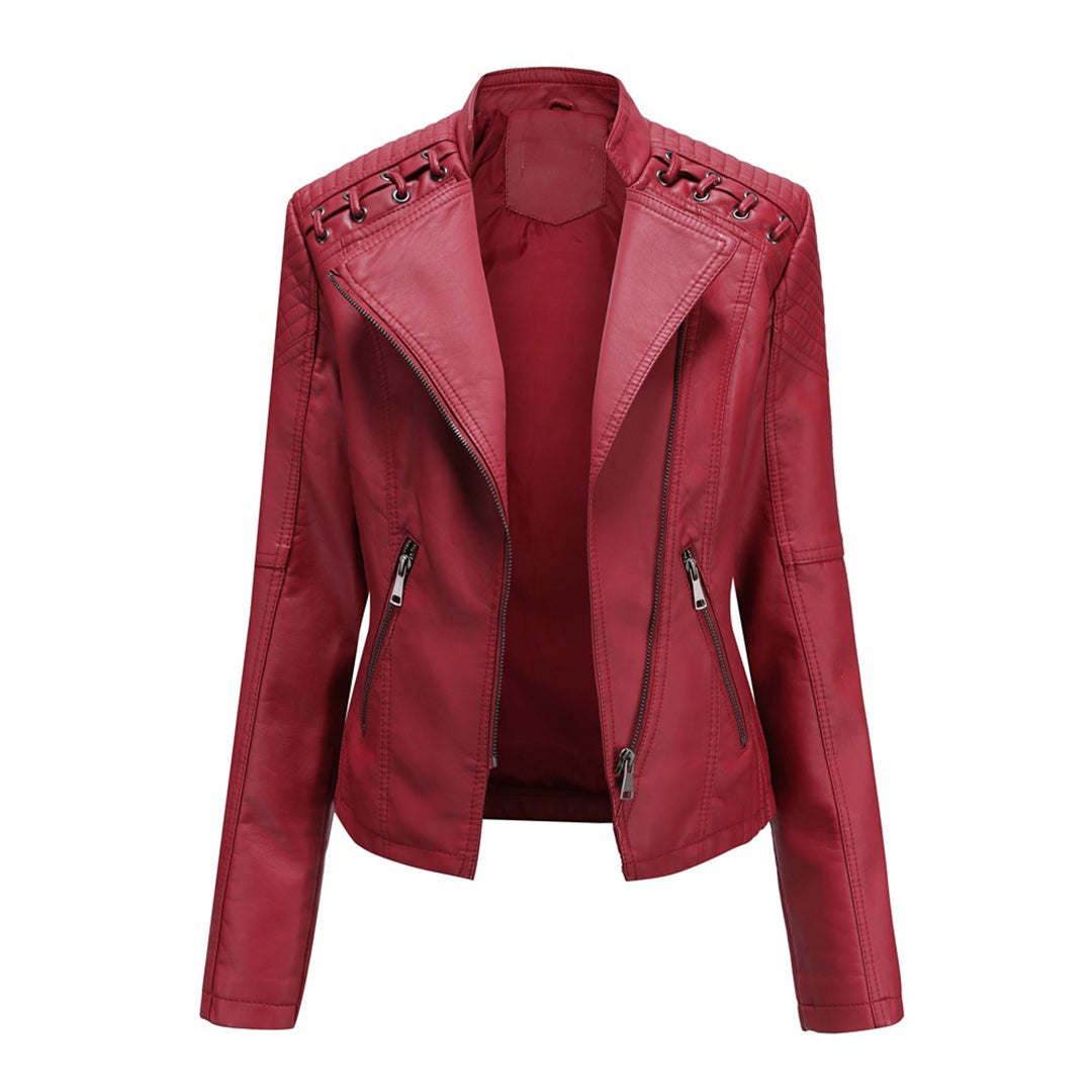 Ledermantel Bikerstyle Asymmetrisch