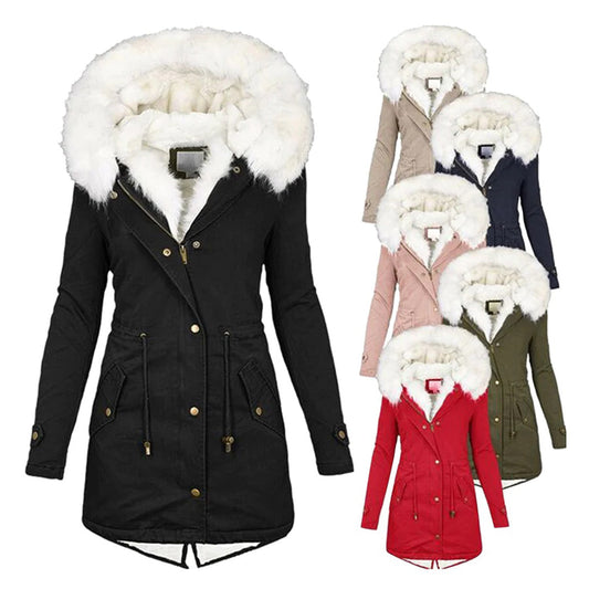 Eleganter Damen Wintermantel Luxus Futter - IdealeKleiden