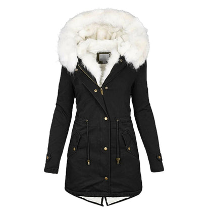 Eleganter Damen Wintermantel Luxus Futter