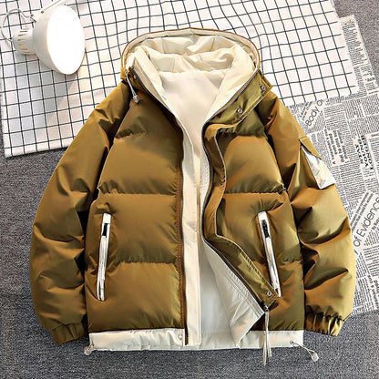 Herren Winterjacke Warm Daunen Kapuze