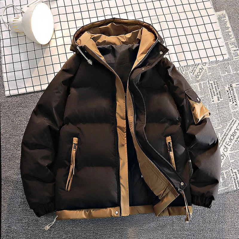 Herren Winterjacke Warm Daunen Kapuze