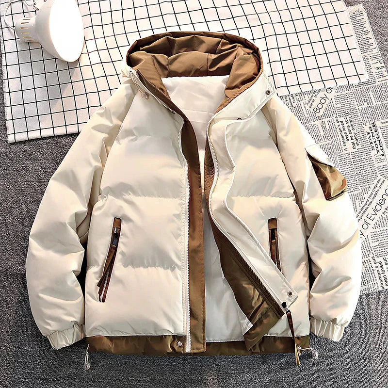 Herren Winterjacke Warm Daunen Kapuze
