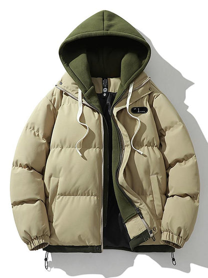 Wattierte Pufferjacke Herren Winter Mantel Kapuze