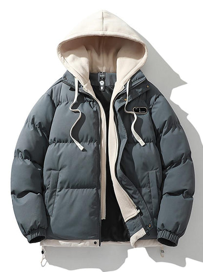 Wattierte Pufferjacke Herren Winter Mantel Kapuze