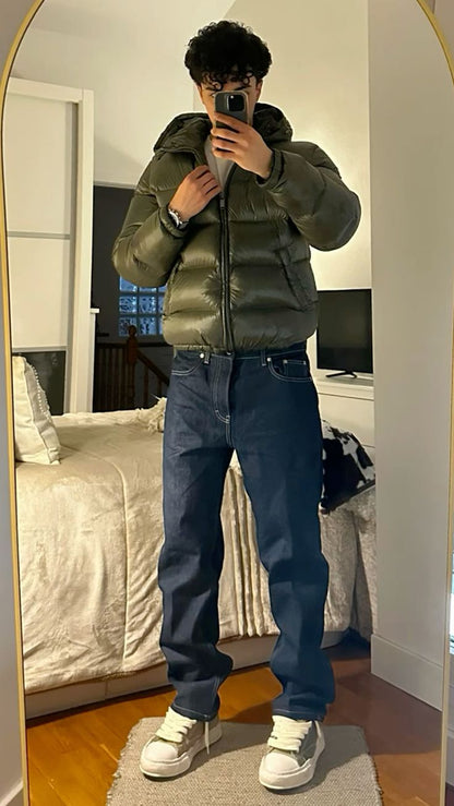 Winterjacke Herren Kurz Kapuze Warm