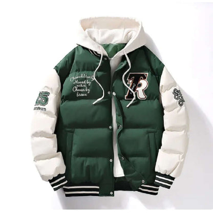Wattierte Herren Winterjacke Mit Kapuze