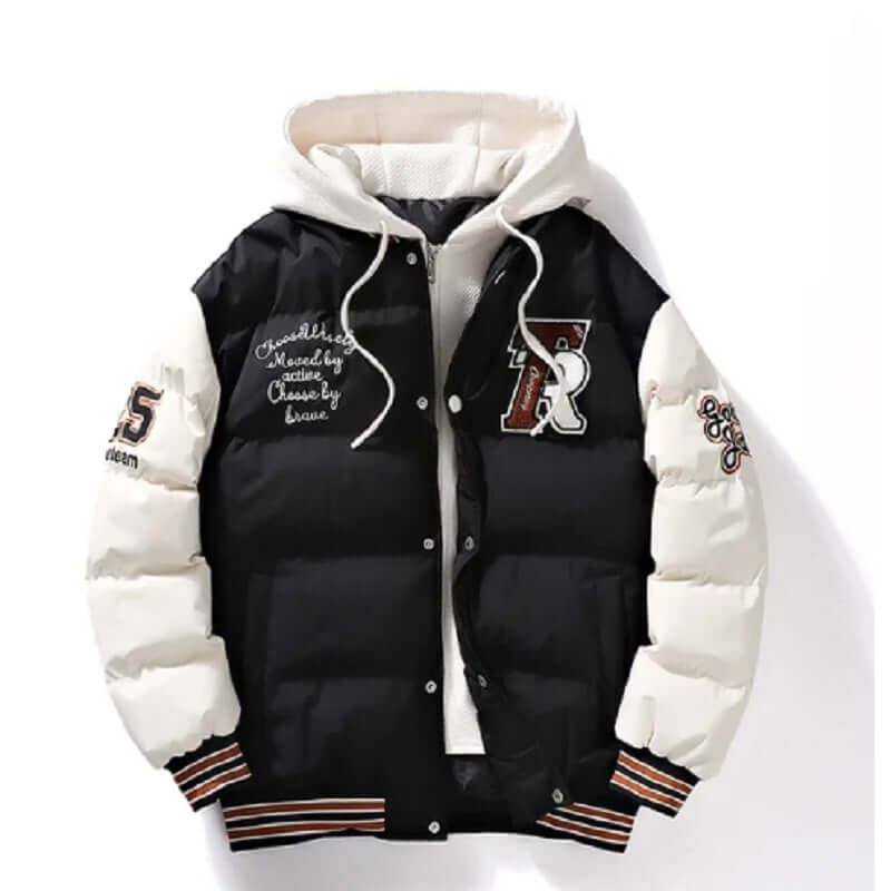 Wattierte Herren Winterjacke Mit Kapuze