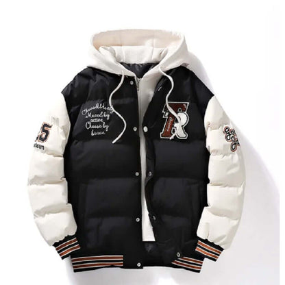 Wattierte Herren Winterjacke Mit Kapuze