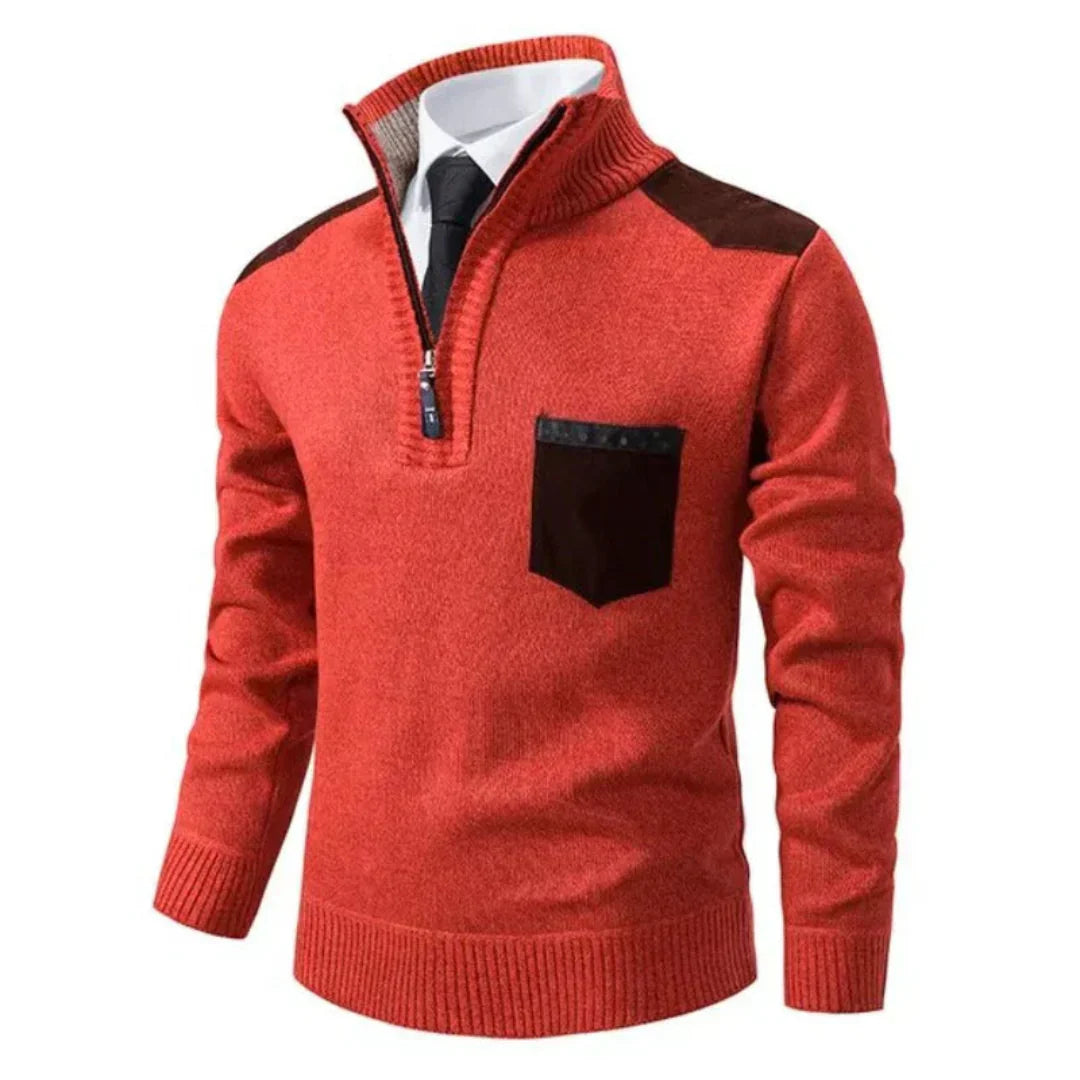 Herren Pullover Langarm Reißverschluss - IdealeKleiden