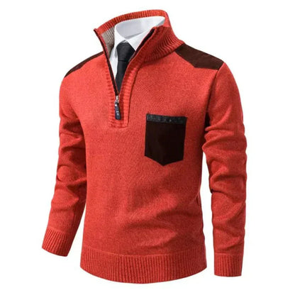 Herren Pullover Lässig Langarm Stricklook