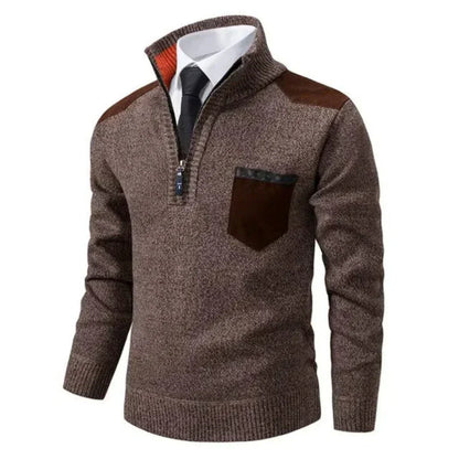 Herren Pullover Lässig Langarm Stricklook