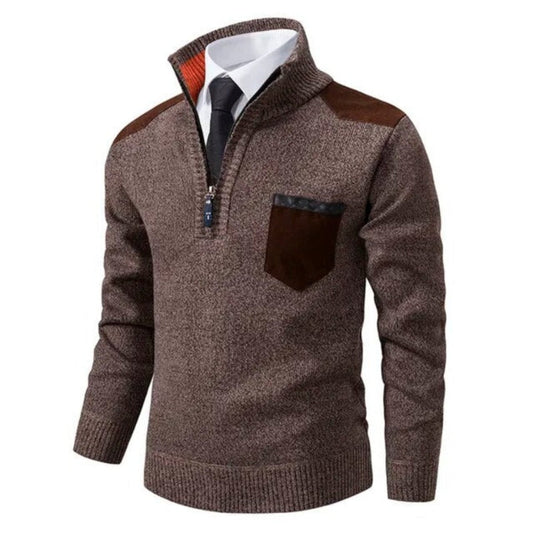 Herren Pullover Modern Halbzip Design - IdealeKleiden