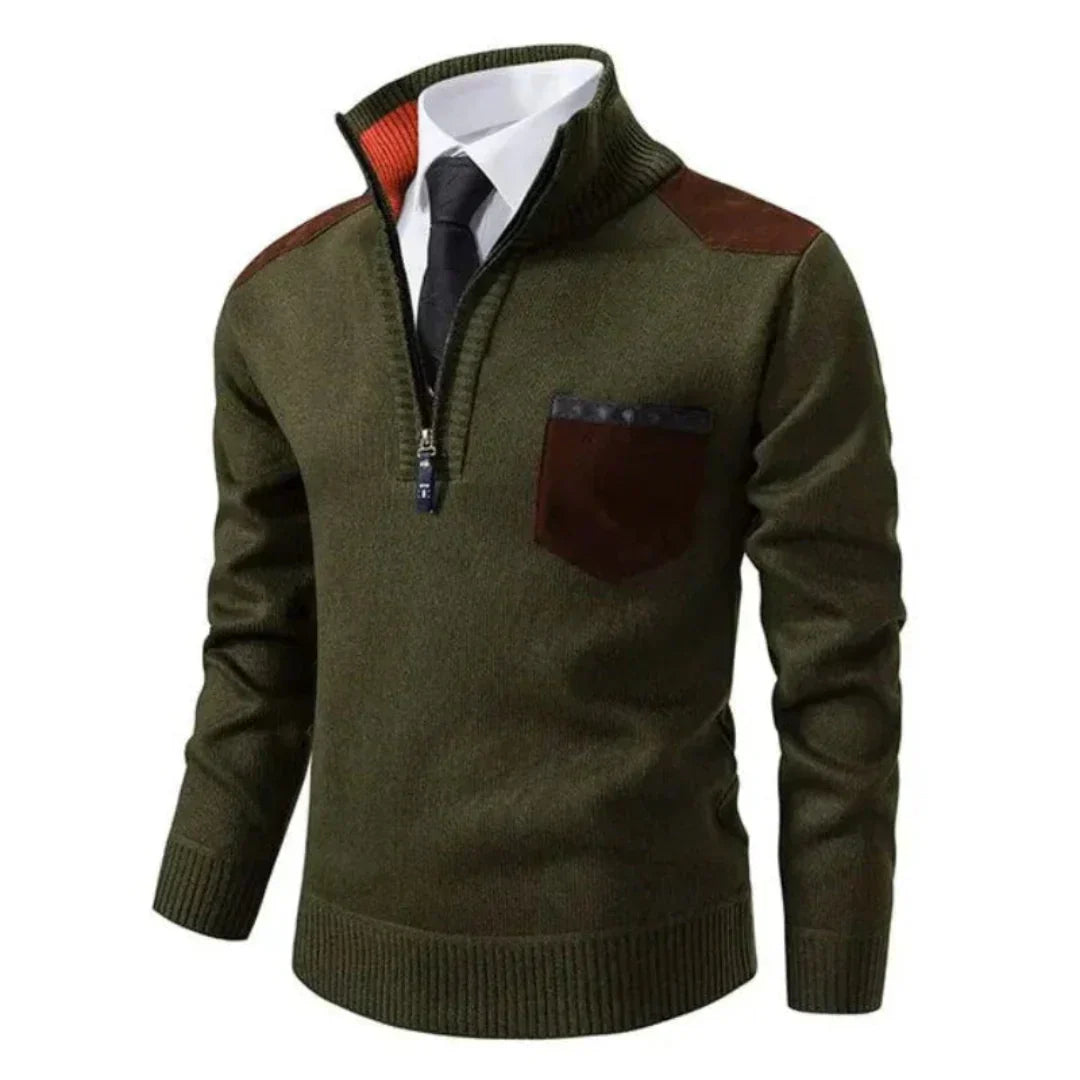 Herren Pullover Lässig Langarm Stricklook