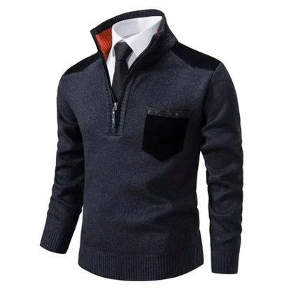 Herren Pullover Lässig Langarm Stricklook