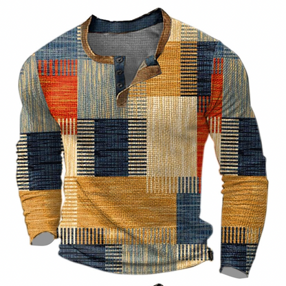 Herren Pullover Langarm HalbkNOPF - IdealeKleiden