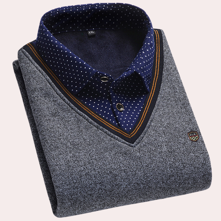 Herren Pullover Kragenstyle V-Ausschnitt