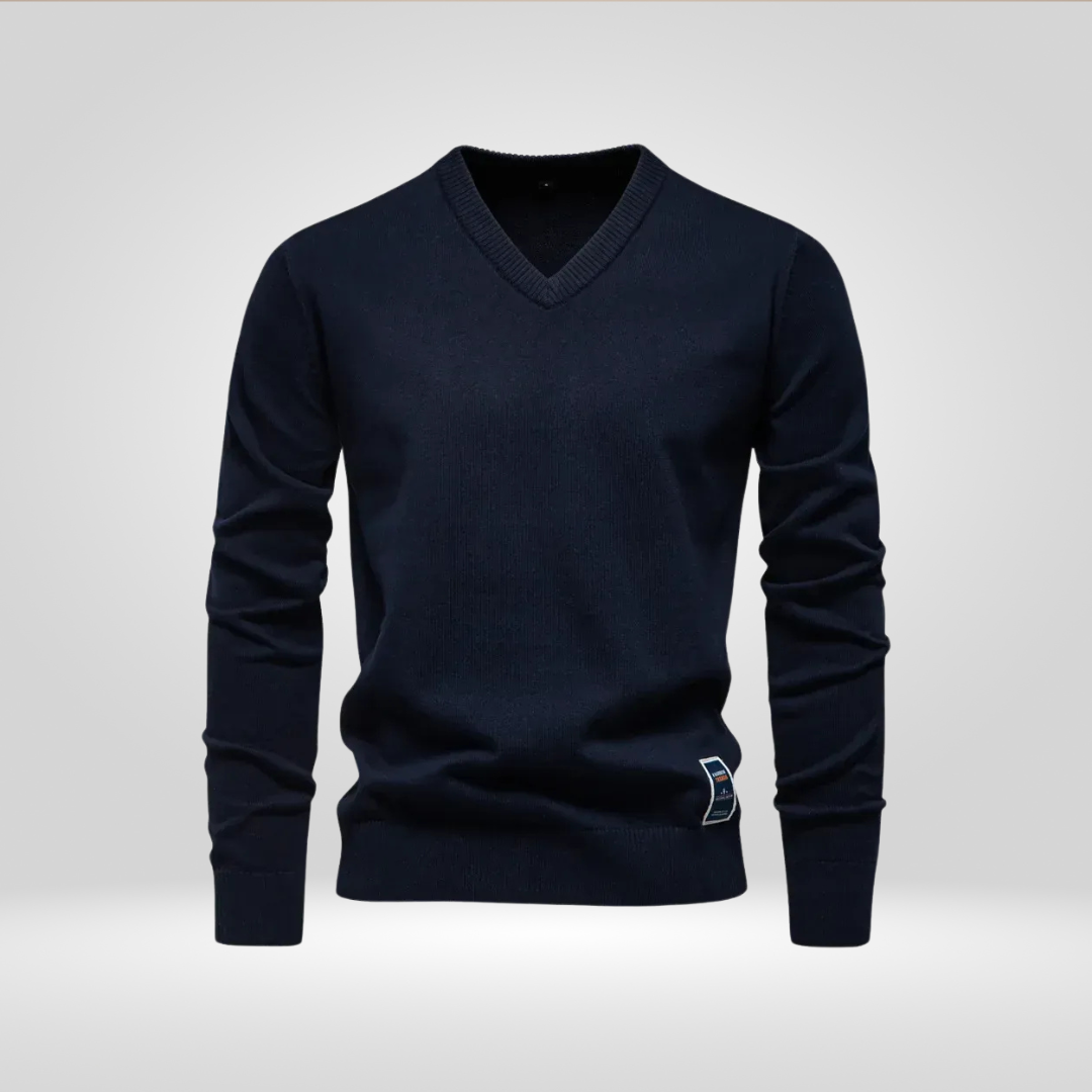 Herren Pullover V-Ausschnitt Einfarbig