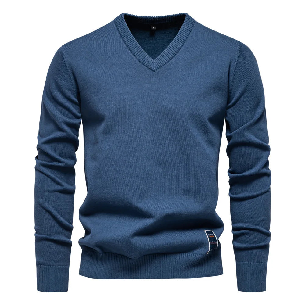 Klassischer Herren Pullover V-Ausschnitt Modern
