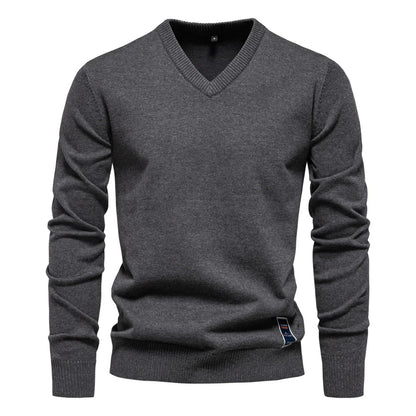 Klassischer Herren Pullover V-Ausschnitt Modern