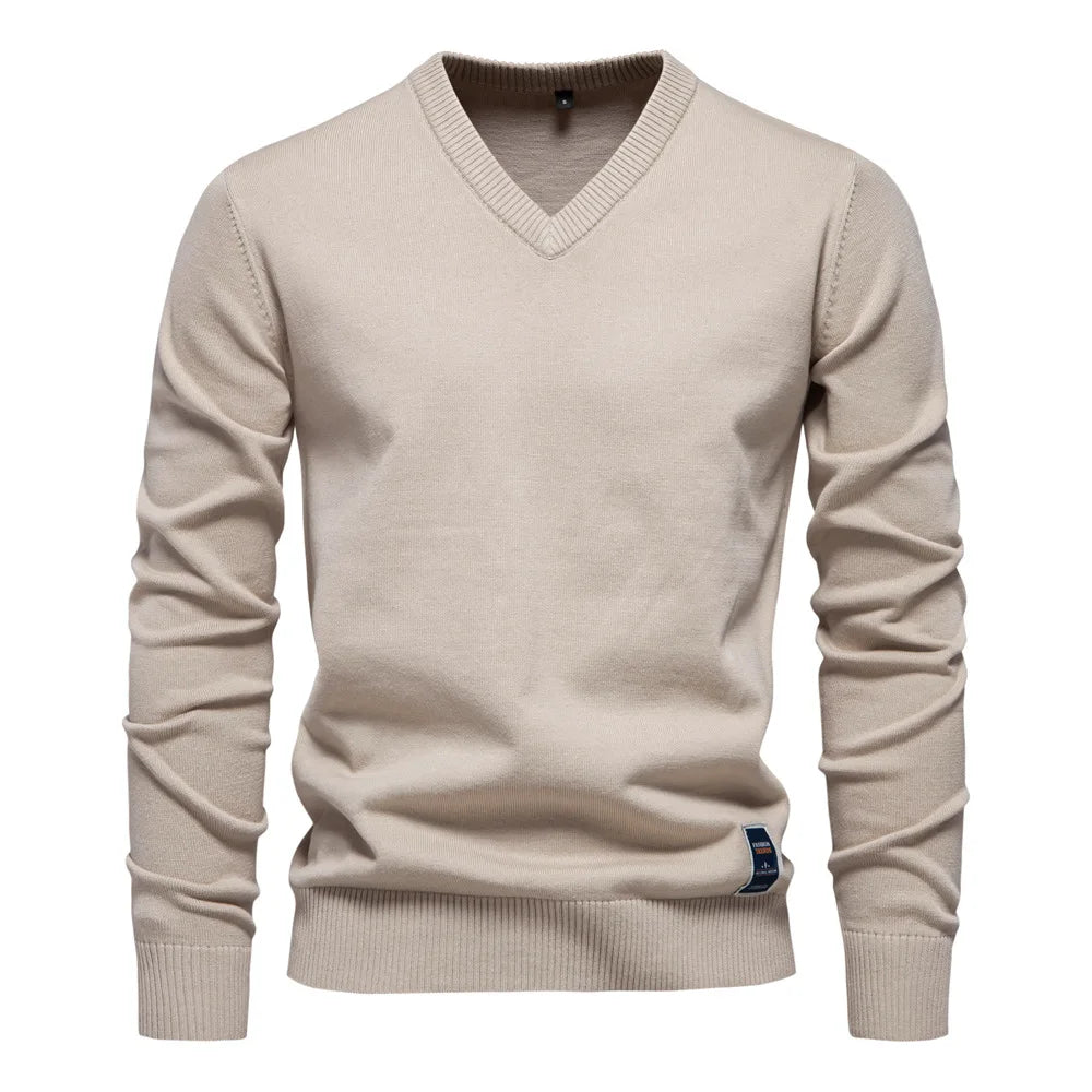 Klassischer Herren Pullover V-Ausschnitt Modern
