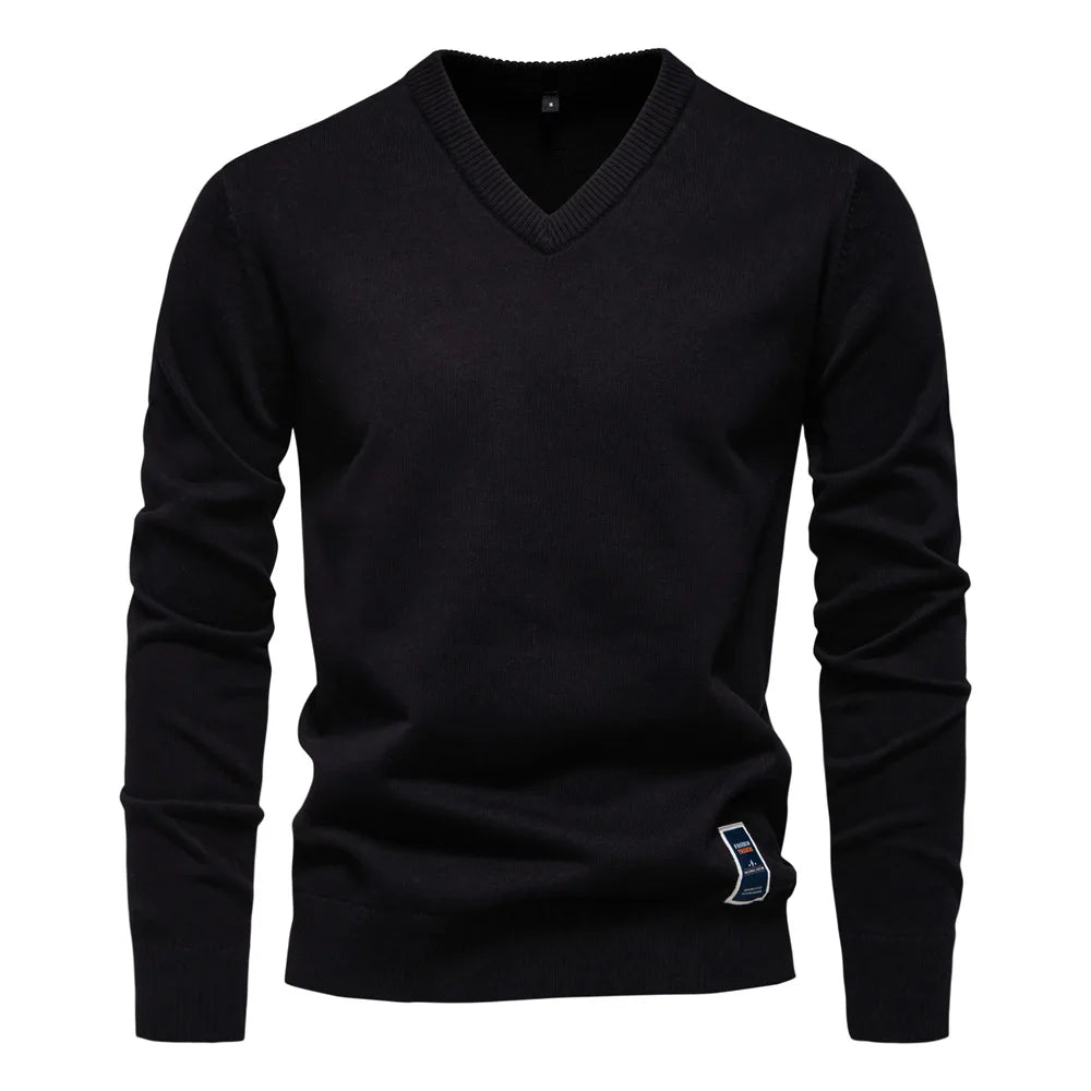 Klassischer Herren Pullover V-Ausschnitt Modern