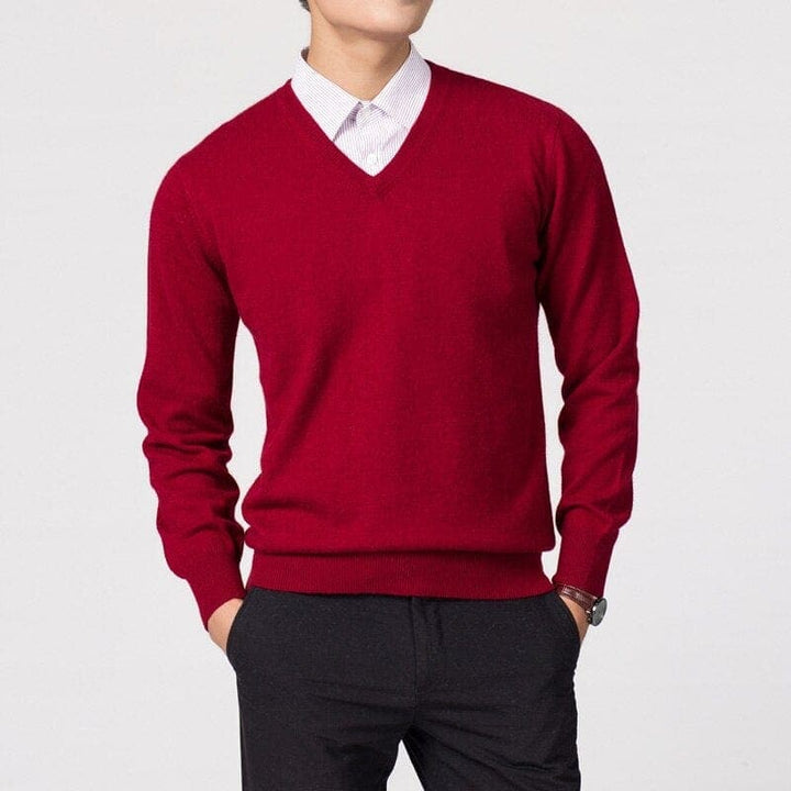 Herren Pullover V-Ausschnitt Einfach Stilvoll