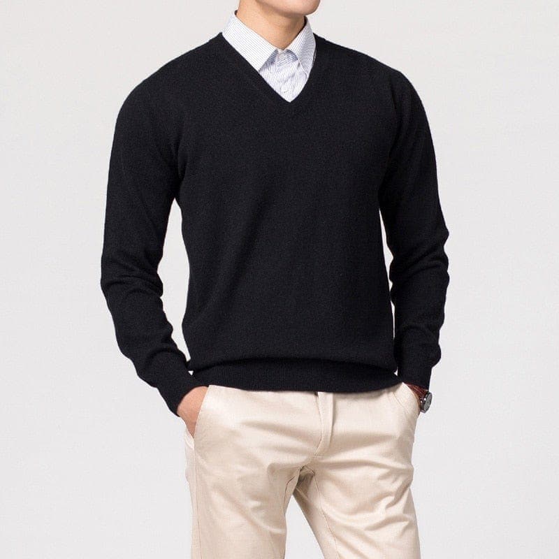 Herren Pullover V-Ausschnitt Einfach Stilvoll
