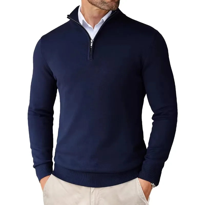 Herren Pullover Viertelreißverschluss Modern
