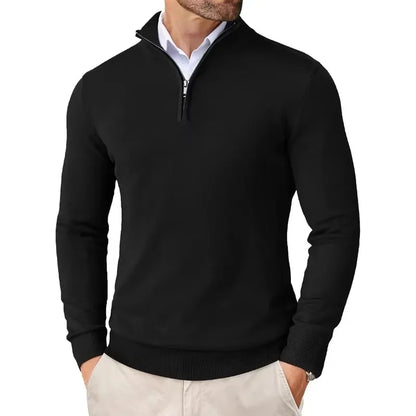 Herren Pullover Viertelreißverschluss Modern - IdealeKleiden