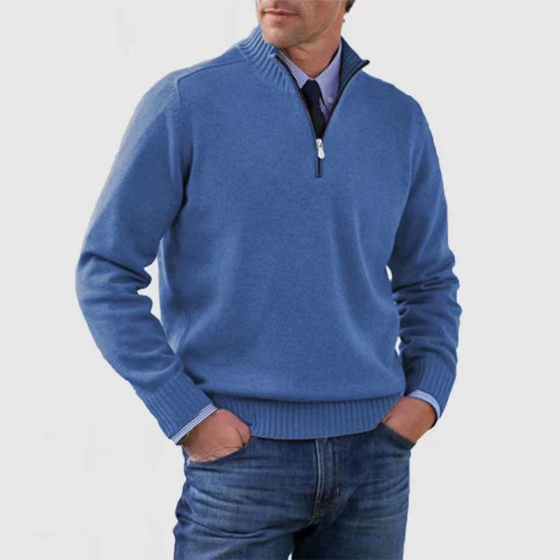 Herren Pullover Modern Halbzippverschluss