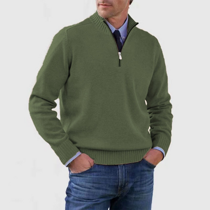 Herren Pullover Modern Halbzippverschluss
