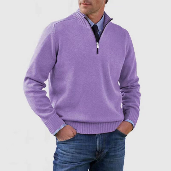 Herren Pullover Modern Halbzippverschluss