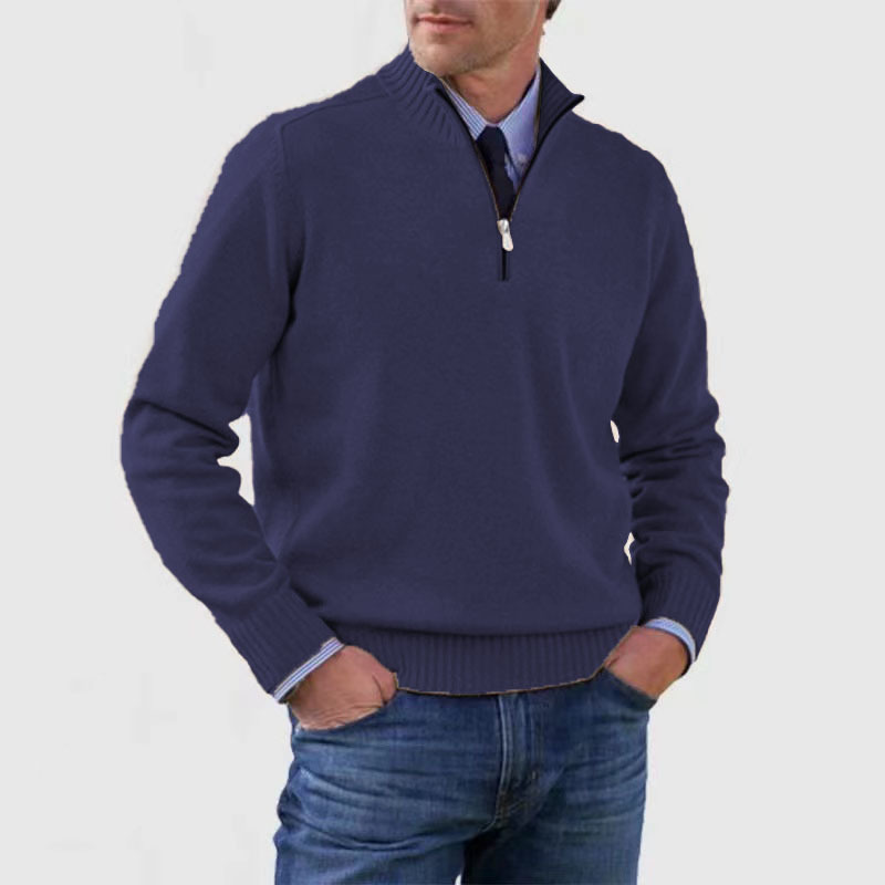 Herren Pullover Modern Halbzippverschluss