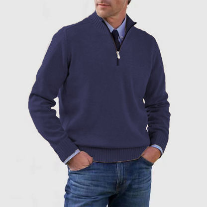 Herren Pullover Modern Halbzippverschluss