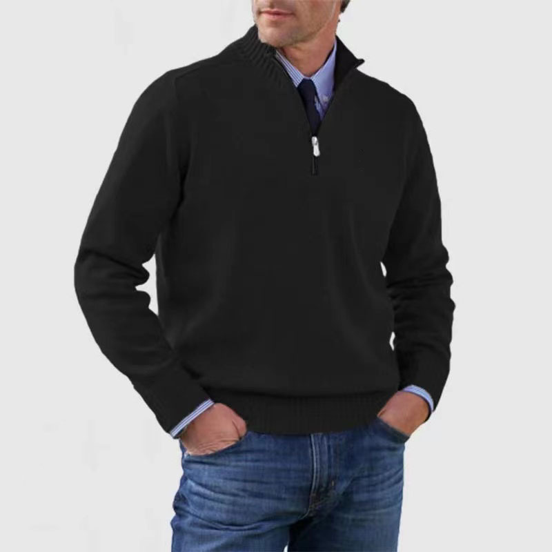 Herren Pullover Modern Halbzippverschluss