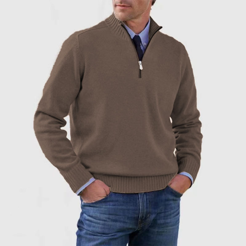 Herren Pullover Mit Viertelreißverschluss Lockere Passform