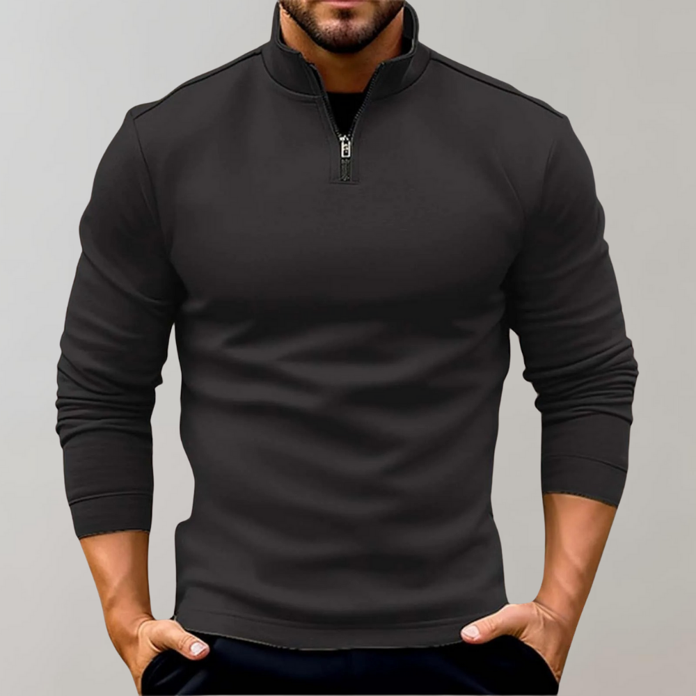 Herren Pullover Langarm mit Reißverschluss - IdealeKleiden