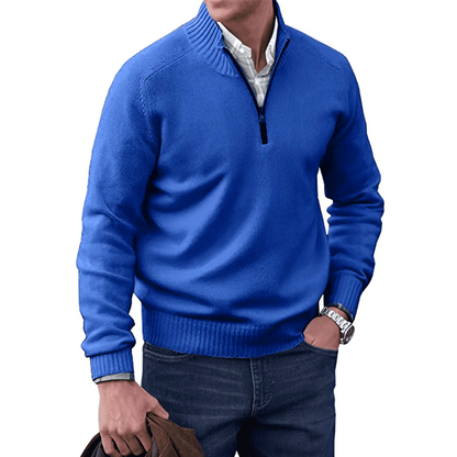 Herren Strickpullover Lässig Halbzipp