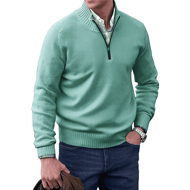 Herren Strickpullover Lässig Halbzipp